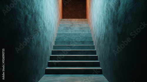 Endless Nightmare Staircase - Surreal  Eerie Steps to Nowhere   Space for Text