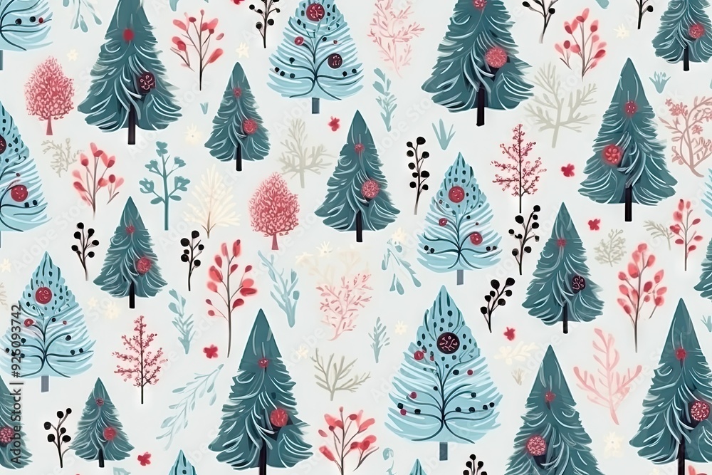Christmas Hand drawn pattern art. Christmas Hand drawn pattern art.