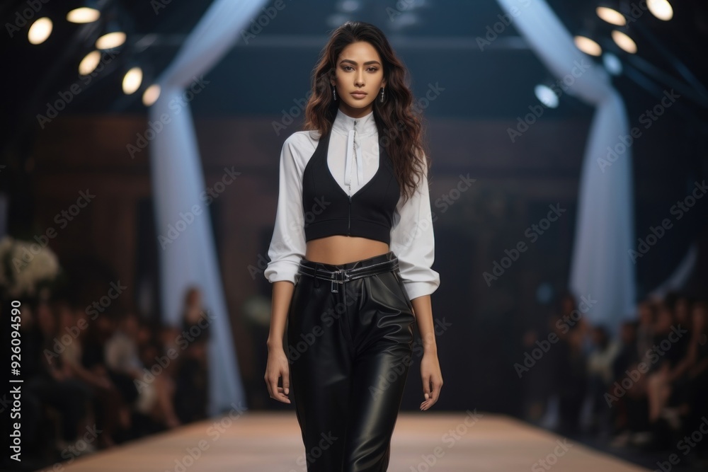 Fototapeta premium Thai female model fashion clothing runway.