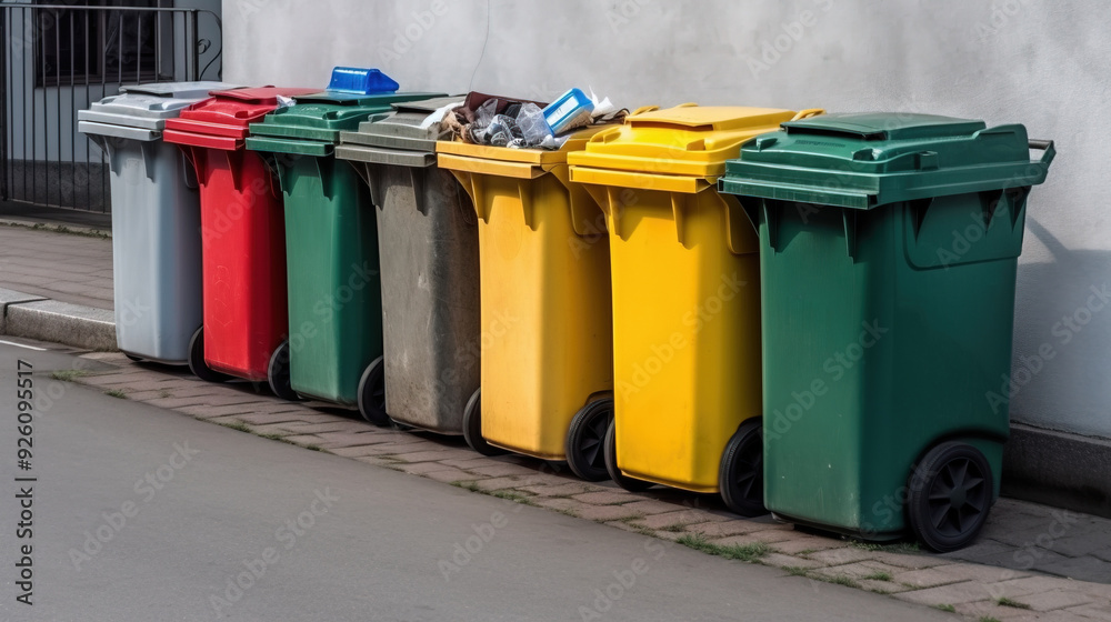 Utilization of garbage, waste. Ecological concept of separate collection. AI generated. Utilization of garbage, waste. Ecological concept of separate collection. AI generated.