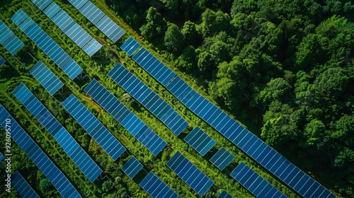 Solar panels on industrial facility for clean energy