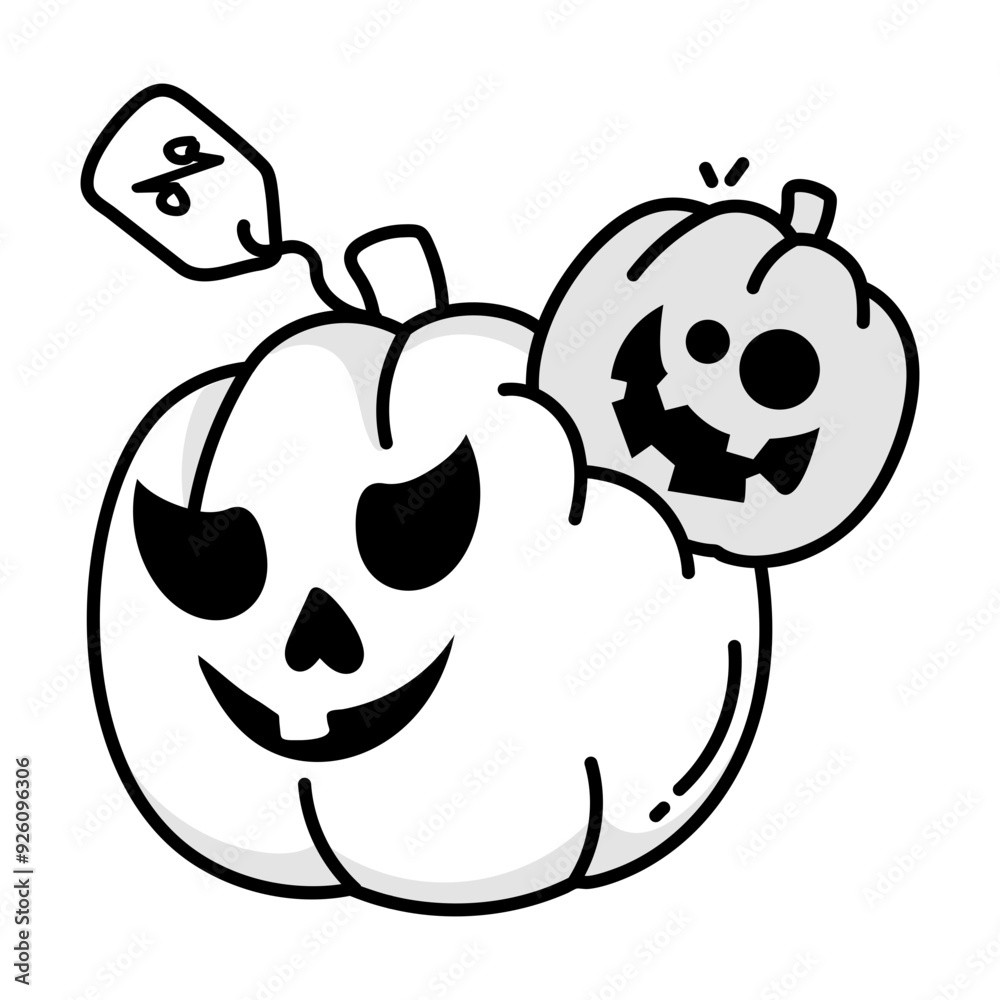 Halloween discount icon in sketchy style
Halloween discount icon in sketchy style