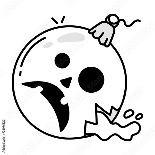 A drawing style icon of spooky bauble