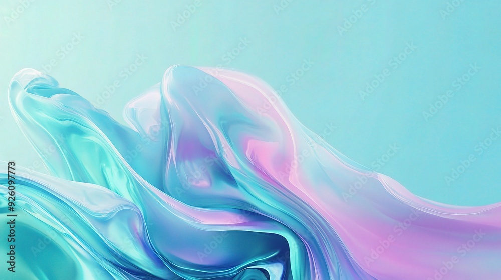 Fototapeta premium Pastel Dream: Abstract Fluid Art in Teal, Pink, and Purple