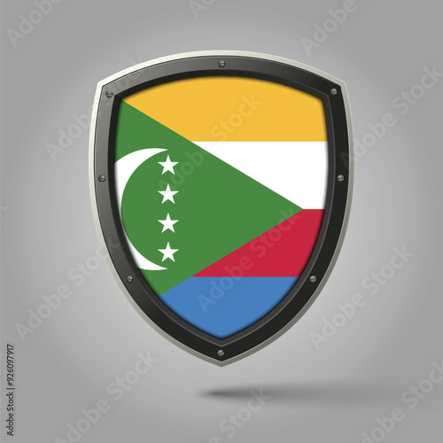 National Shield of COMOROS Flag with Original color photo