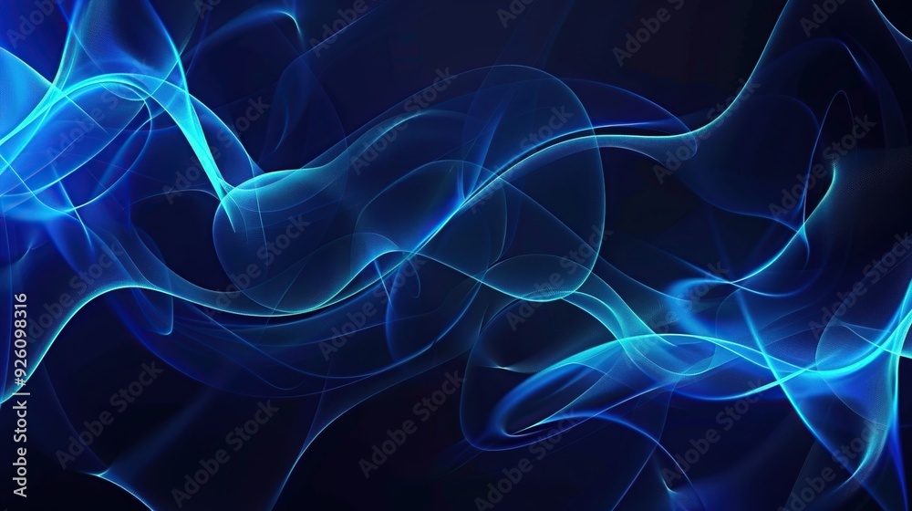 Abstract Blue Waves on a Dark Background Abstract Blue Waves on a Dark Background