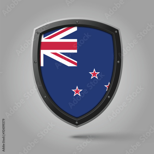 National Shield of NEW ZEALAND Flag with Original color
