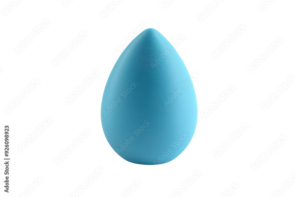 A single blue beauty blender with an isolated transparent background. perfect for makeup tutorials and beauty product promotions.