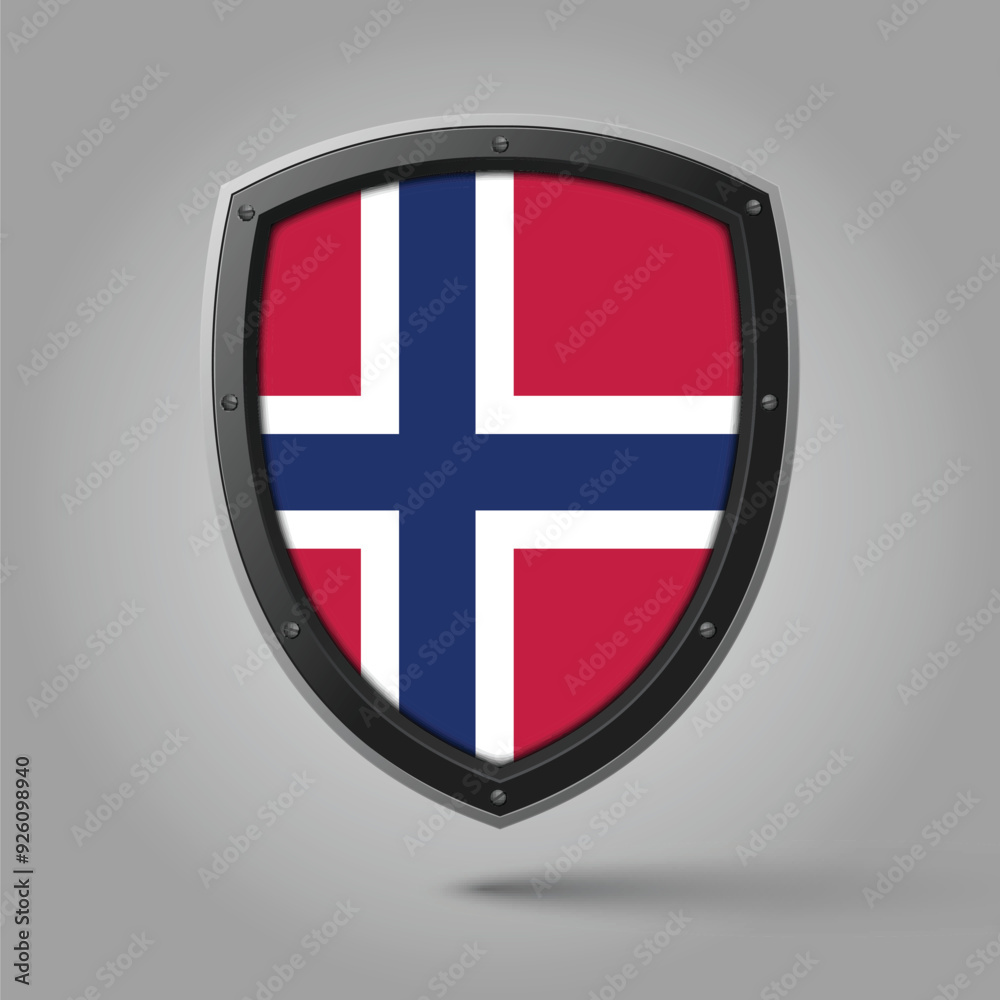 Obraz premium National Shield of NORWAY Flag with Original color