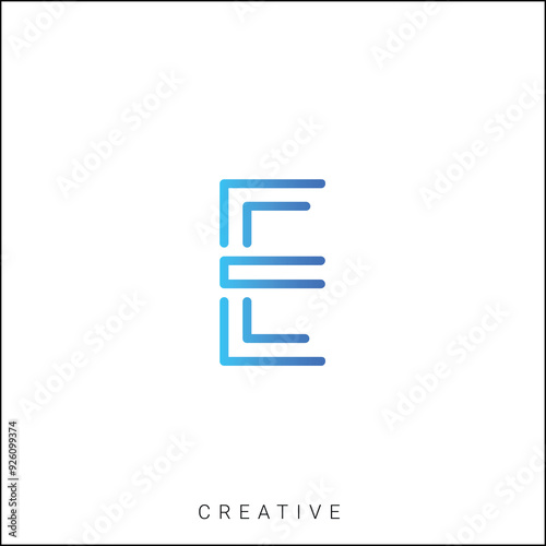 E Creative Latter Logo Design. By Custom Branding Logo. Creative Logo Design. Logo Template. Vector illustration. Modern Design. Monogram Design