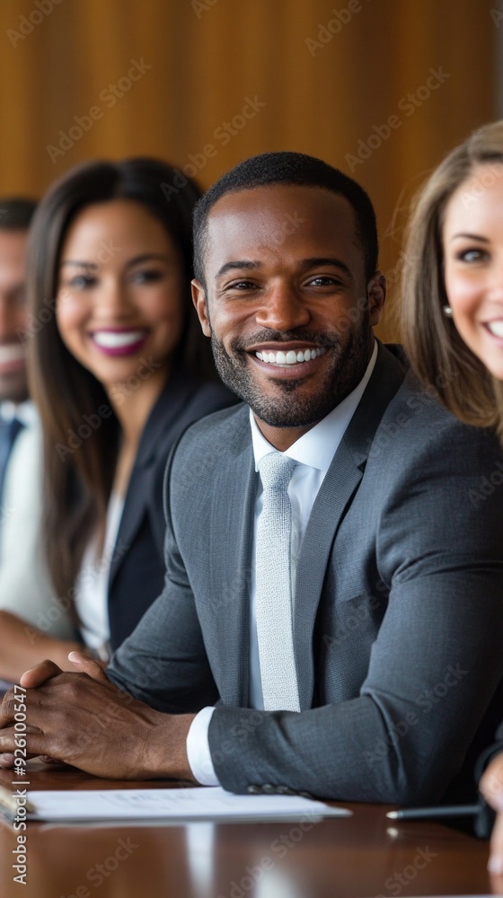 A diverse group of professionals exuding confidence and camaraderie while engaged in a meeting, emphasizing unity and success in a corporate environment A diverse group of professionals exuding confidence and camaraderie while engaged in a meeting, emphasizing unity and success in a corporate environment