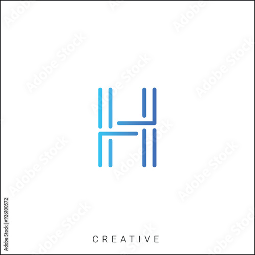 H Creative Latter Logo Design. By Custom Branding Logo. Creative Logo Design. Logo Template. Vector illustration. Modern Design. Monogram Design