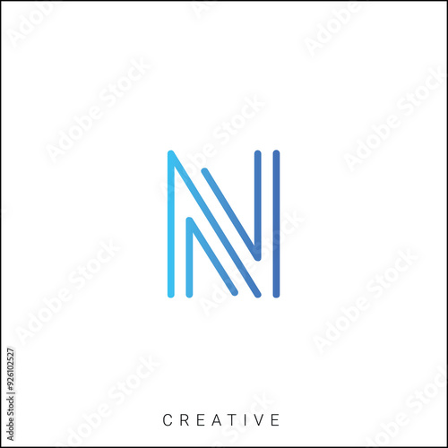 N Creative Latter Logo Design. By Custom Branding Logo. Creative Logo Design. Logo Template. Vector illustration. Modern Design. Monogram Design