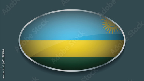 Eclipse Shape of RWANDA Flag with Original color photo