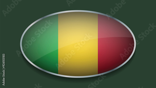 Eclipse Shape of MALI Flag with Original color photo