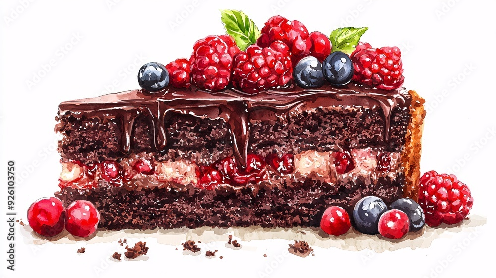 Indulge in a Rich and Decadent Slice of Chocolate Cake Captured in Stunning Digital Art St Indulge in a Rich and Decadent Slice of Chocolate Cake Captured in Stunning Digital Art St