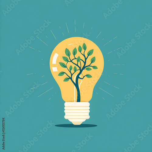 Light bulb with interconnected roots, deep insight and foundational growth