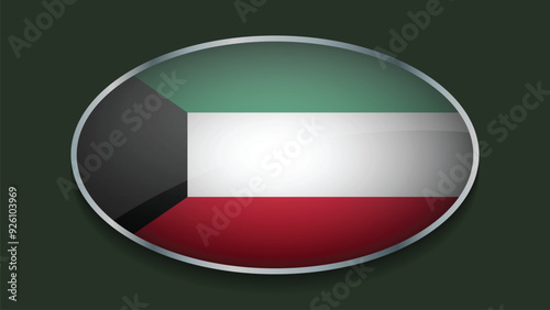 Eclipse Shape of KUWAIT Flag with Original color photo