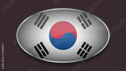 Eclipse Shape of SOUTH KOREA Flag with Original color