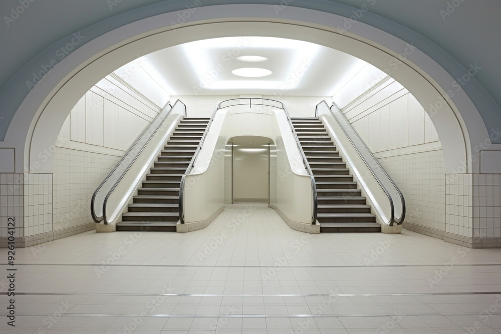 Fototapeta premium Subway architecture staircase building.