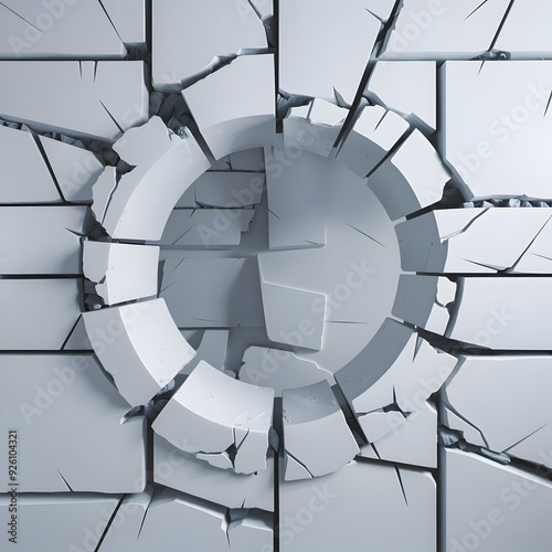 Shattered Wall with Circular Hole