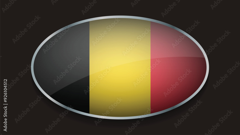 Fototapeta premium Eclipse Shape of BELGIUM Flag with Original color