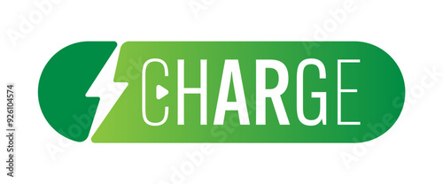 electric car charging station. lightning symbol and charge button