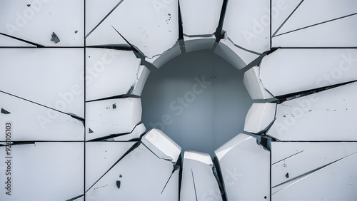 Shattered Wall with Circular Hole
