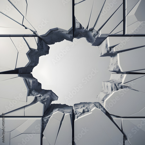 Shattered Wall with Circular Hole