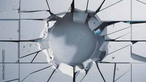 Shattered Wall with Circular Hole