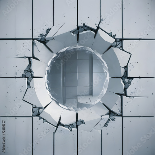 Shattered Wall with Circular Hole