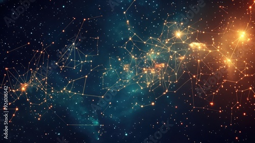 Abstract background of constellations. Perfect for space, astronomy, and cosmic concepts.