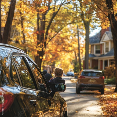 Wallpaper Mural Boy Looking Out Car Window in Torontodigital.ca
