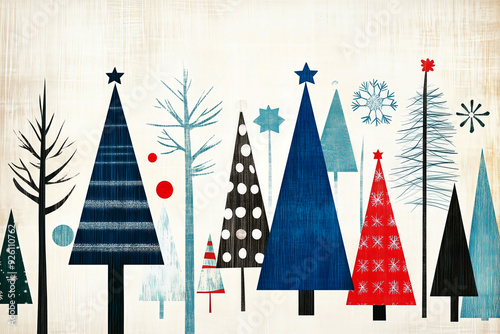 whimsical folk art style christmas background