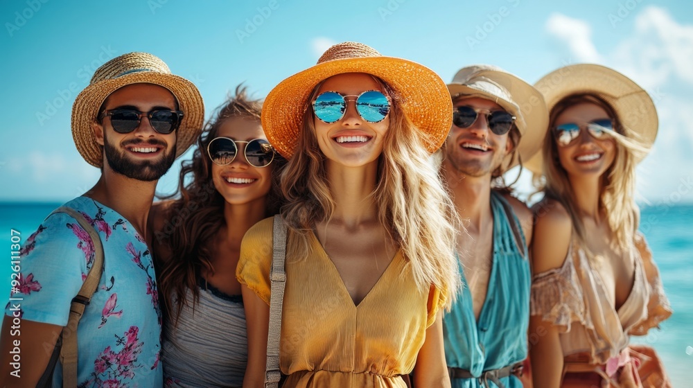 Happy friends enjoying a Happy friends enjoying a