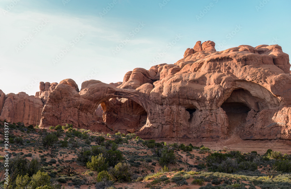 Fototapeta premium Double Arch in Windows section of Arches National Park. Utah.