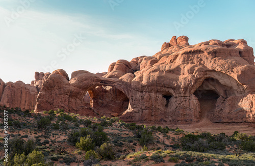 Double Arch in Windows section of Arches National Park. Utah.