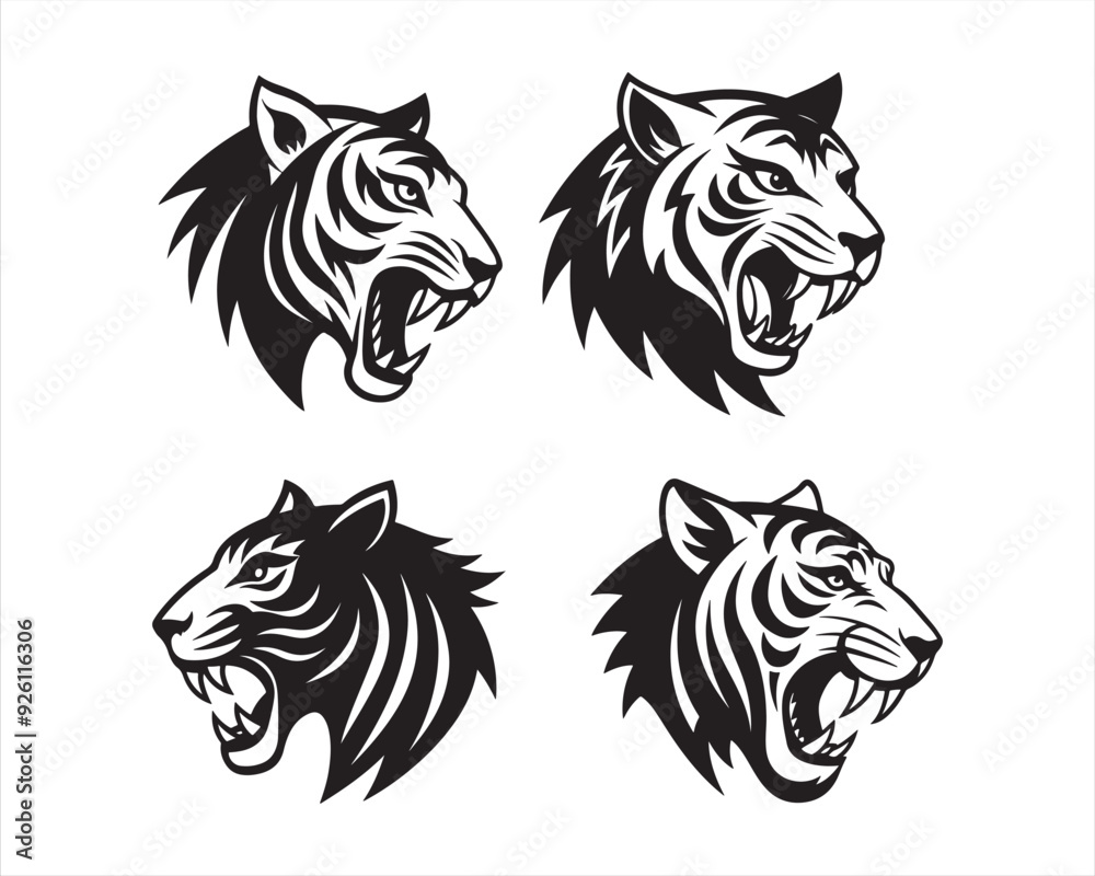 crazy tiger head side view icon crazy tiger head side view icon