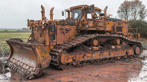 bulldozer at work site