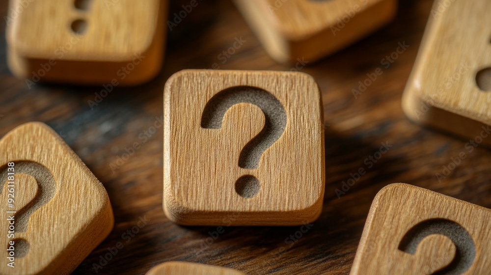 Wooden Question Marks on Wooden Question Marks on