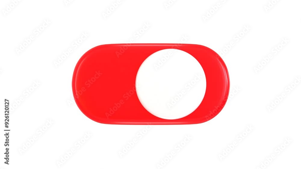3d toggle switch on and off button icon animation on red and green color animation button