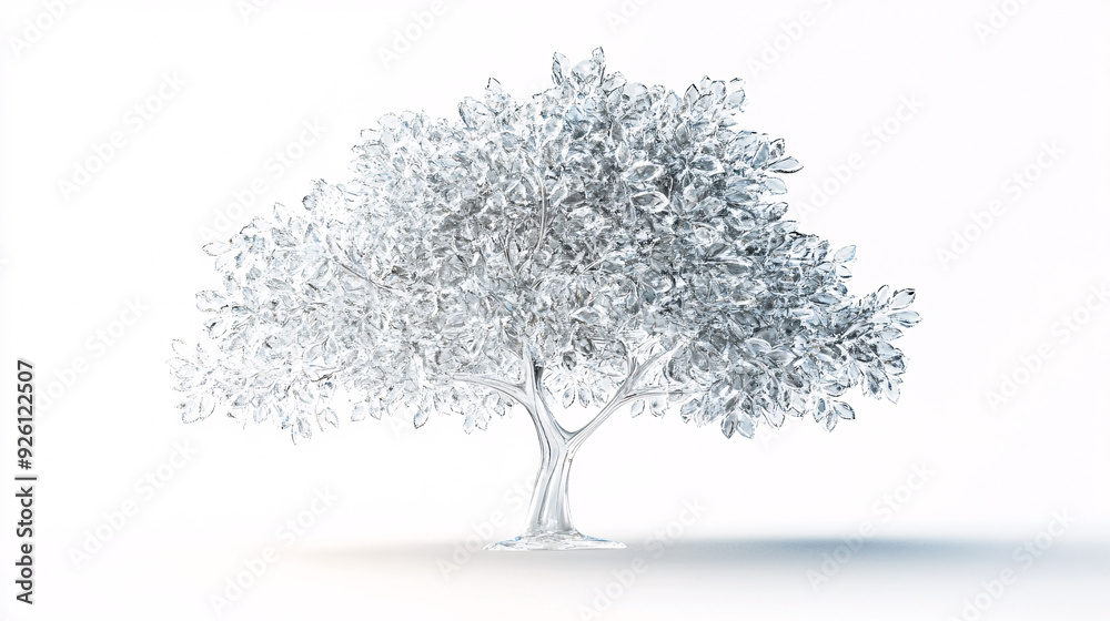 Obraz premium Crystal Tree on White Background