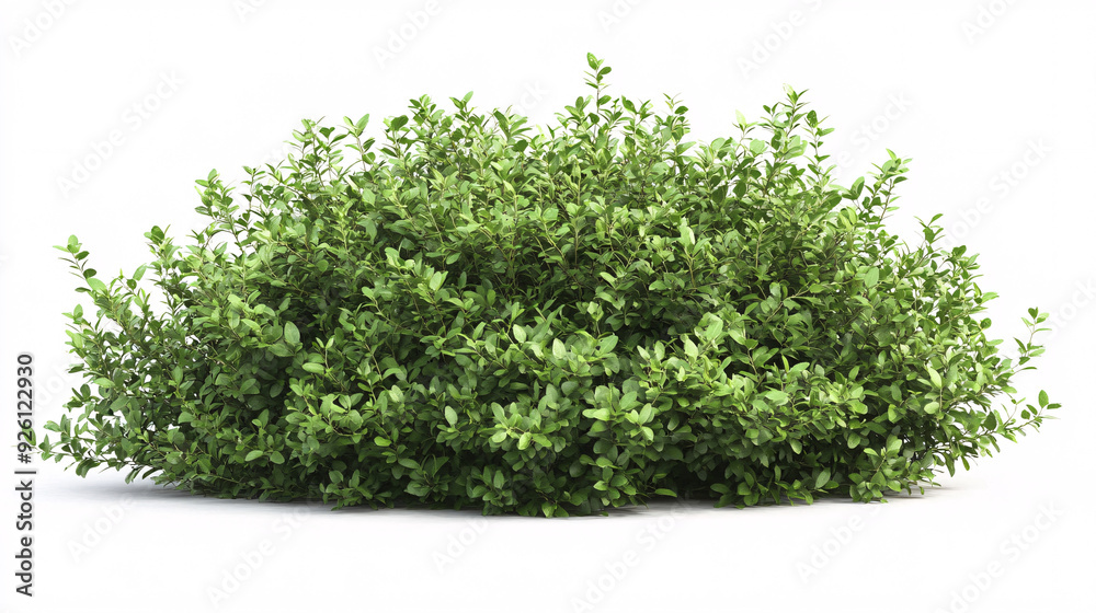 Fototapeta premium Lush Green Bush Isolated on White