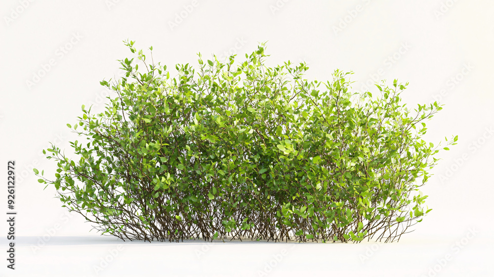Lush Green Bush Isolated on White Lush Green Bush Isolated on White