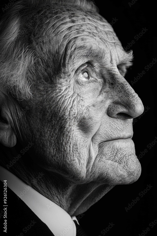 Wisdom Etched in Time - Poignant Black and White Portrait of an Elderly Individual, Reflecting a Lifetime of Emotions | Classic Portraiture Style Wisdom Etched in Time - Poignant Black and White Portrait of an Elderly Individual, Reflecting a Lifetime of Emotions | Classic Portraiture Style