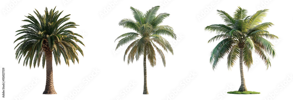 Palm tree set isolated on transparent background Palm tree set isolated on transparent background