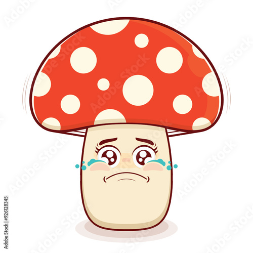 mushroom scared face cartoon cute