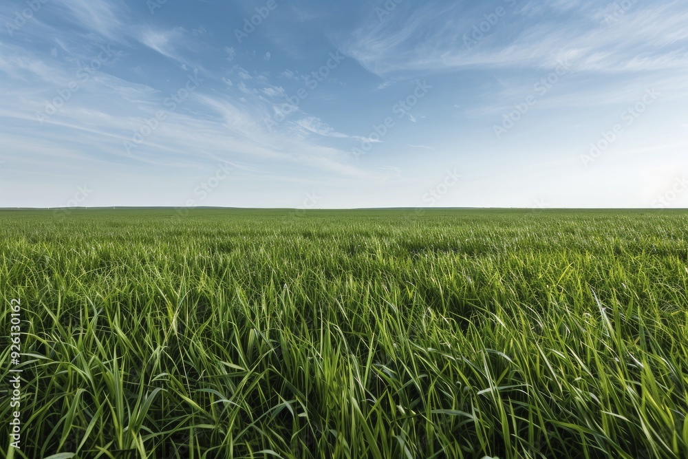 Vast grassy meadow stretches under a bright blue sky and far-off horizon, highlighting the charm of open countryside and the tranquility found in nature’s embrace. Vast grassy meadow stretches under a bright blue sky and far-off horizon, highlighting the charm of open countryside and the tranquility found in nature’s embrace.