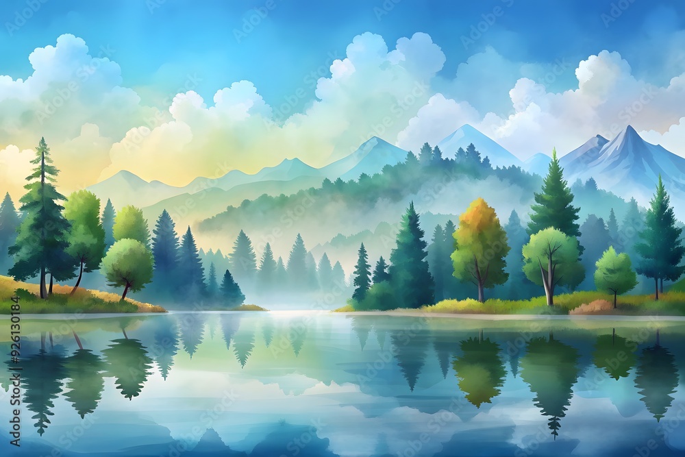 Obraz premium Abstract outdoor natural background, beautiful landscape colorful painting,