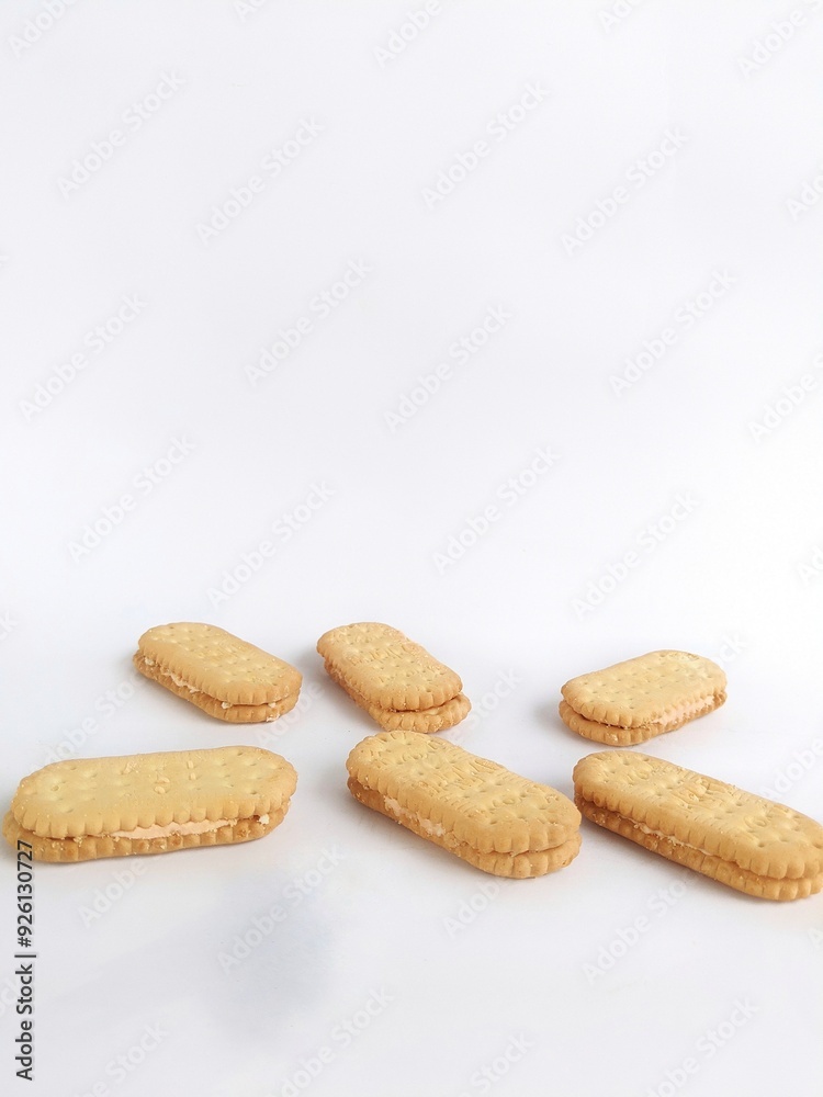snack cookies on a white background
